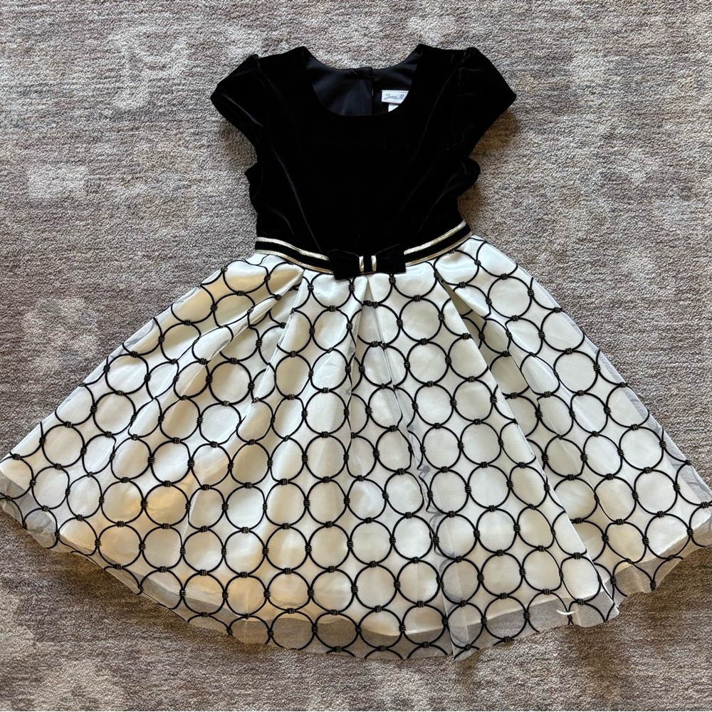 Jona Michelle Black Velvet and White Dress